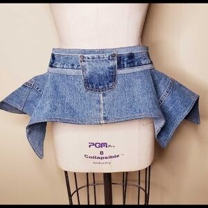 Denim Peplum Belt. Handcrafted From Upcycled Denim